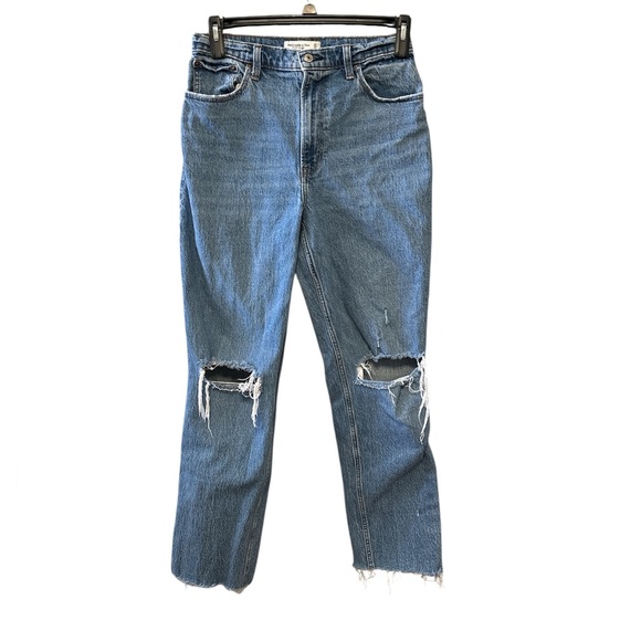 Abercrombie & Fitch Denim - Abercrombie & Fitch Straight Leg Distressed Jeans Women’s 30/10 Regular